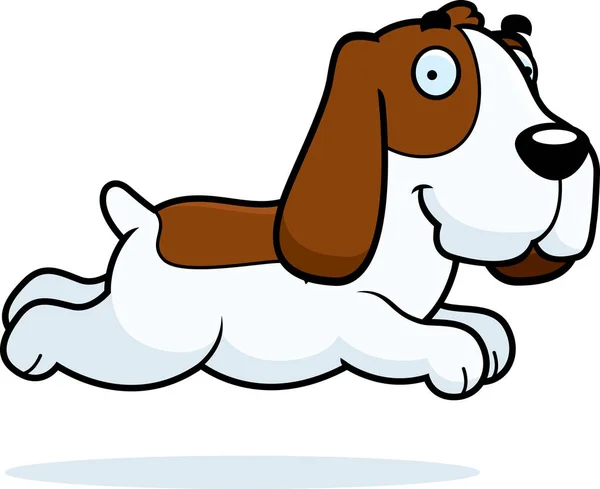 Cartoon-Basset-Hund läuft — Stockvektor