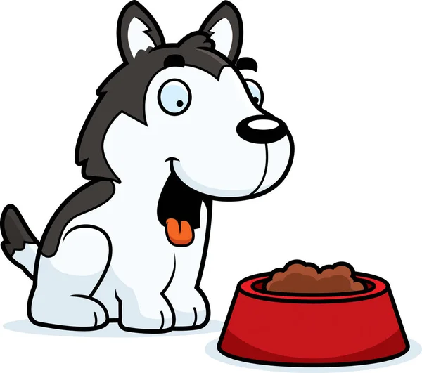 Dibujos animados Husky Food — Vector de stock