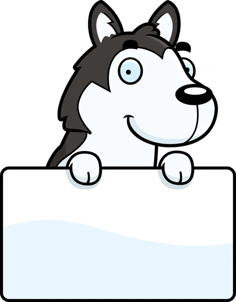 Signo Husky de dibujos animados — Vector de stock