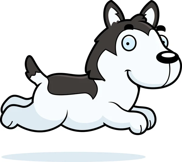 Dibujos animados Husky Running — Vector de stock