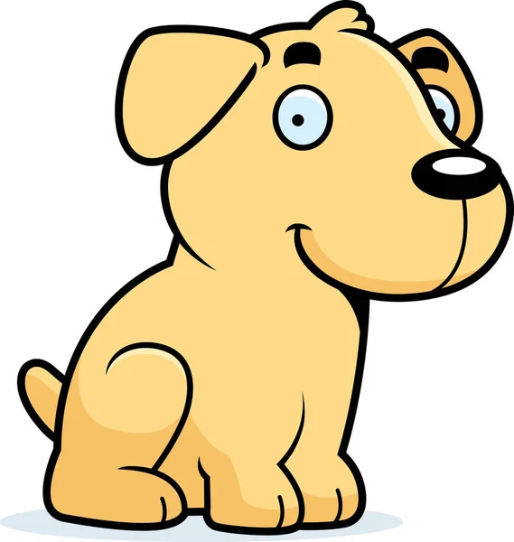 Labrador de dibujos animados sentado — Vector de stock