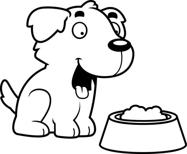 Comida Golden Retriever de dibujos animados — Vector de stock