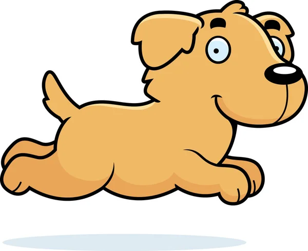 Dibujos animados Golden Retriever corriendo — Vector de stock