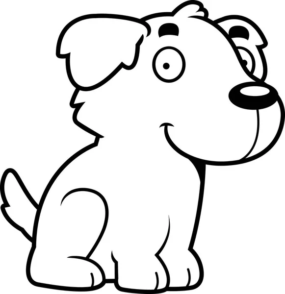 Dibujos animados Golden Retriever sentado — Vector de stock