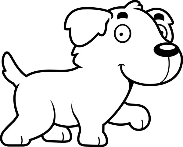 Cartoon Golden Retriever wandelen — Stockvector