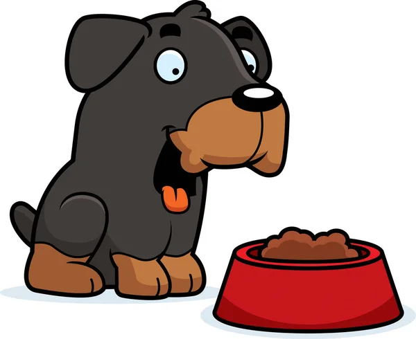 Cartoon Rottweiler Alimentation — Image vectorielle