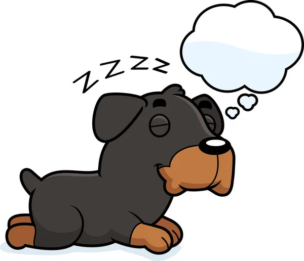 Γελοιογραφία Rottweiler όνειρα — Διανυσματικό Αρχείο