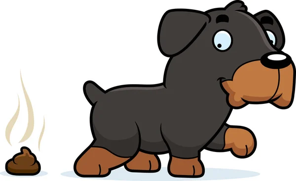 Dibujos animados Rottweiler Poop — Archivo Imágenes Vectoriales