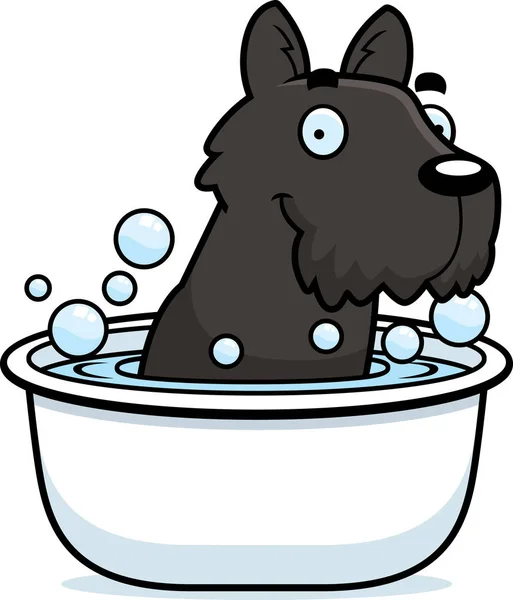 Cartoon Scottie Bath — Stock Vector