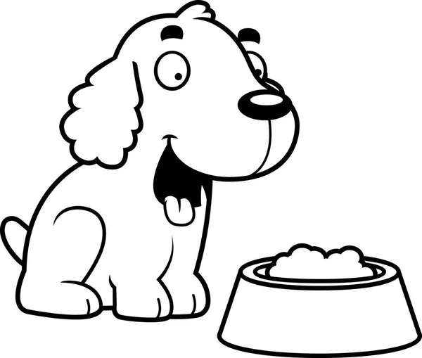 Caricatura Cocker Spaniel Food — Vetor de Stock