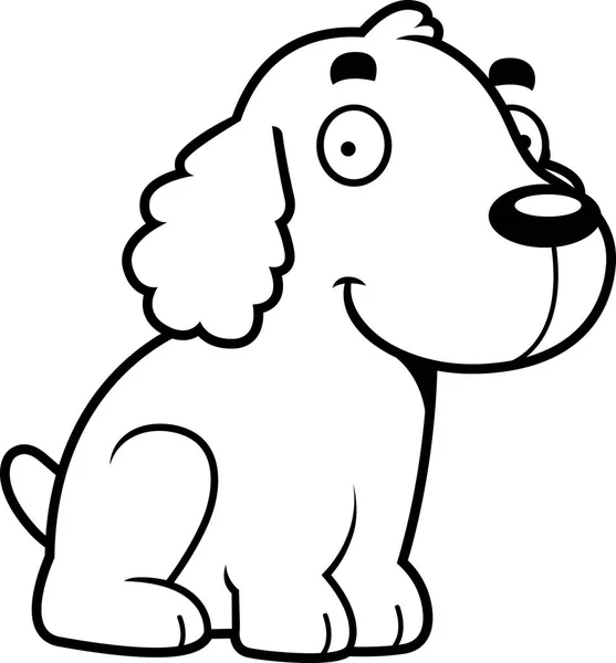 Dessin animé Cocker Spaniel assis — Image vectorielle