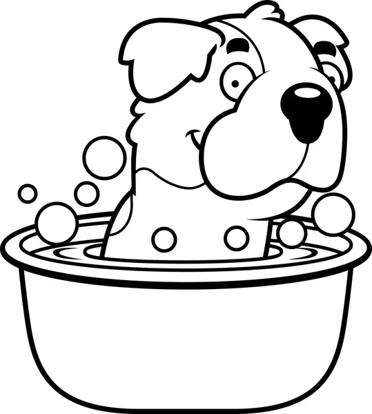 Desenhos animados Saint Bernard Bath —  Vetores de Stock