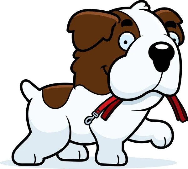 Cartoon Saint Bernard Leash — Stock Vector