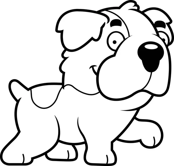 卡通圣伯那犬散步 — 图库矢量图片