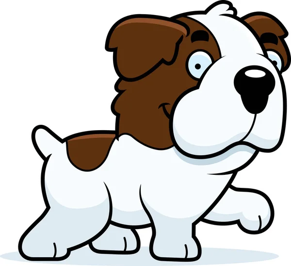 卡通圣伯那犬散步 — 图库矢量图片