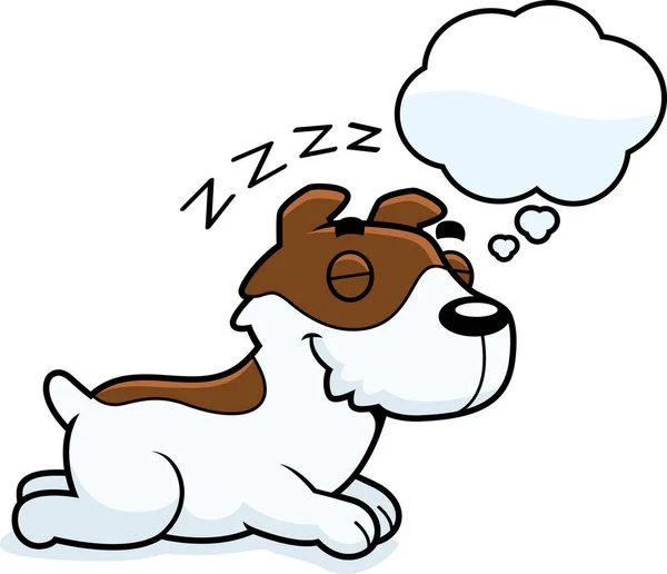 Cartoon Jack Russell Terrier Dreaming — Stock Vector