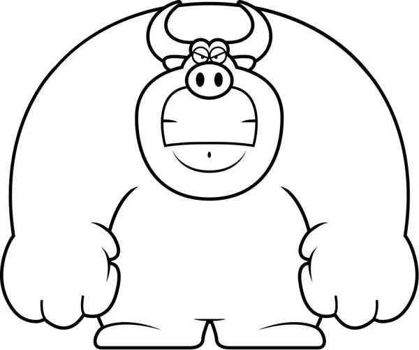 愤怒的卡通牛 — 图库矢量图片