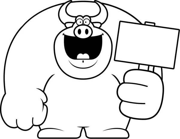 Señal de toro de dibujos animados — Vector de stock