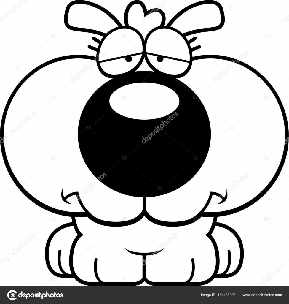 Chien Chiot Triste De Dessin Animé Image Vectorielle