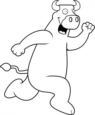 Çalışan boğa karikatür