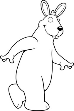 Karikatür tavşan yürüyüş