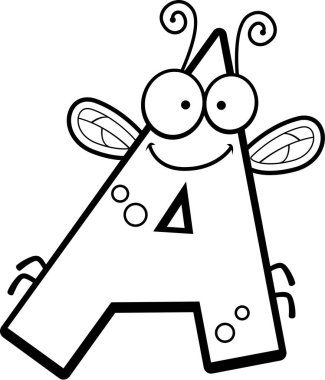 Çizgi film harf A Bug