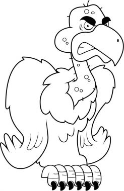 Cartoon Vulture Perched clipart