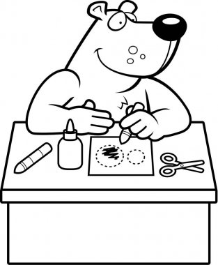 Çizgi film ayı el sanatları