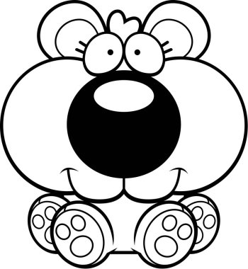 Çizgi film ayı yavrusu oturma