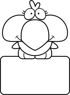 Çizgi film mavi kuş işareti