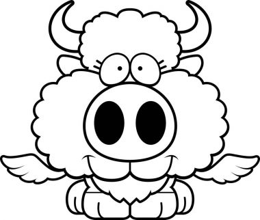 Çizgi film Buffalo Wings gülümseyen