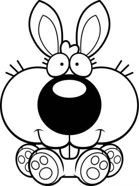 Çizgi film Bunny tavşan oturma