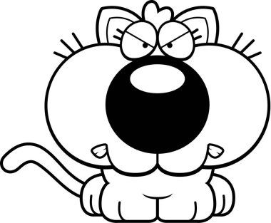 Karikatür kedi yavrusu kızgın