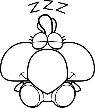 Çizgi film tavuk uyuklayan