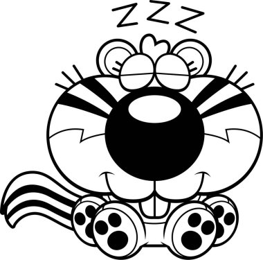 Çizgi film sincap uyuklayan