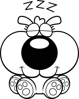 Uyuklayan karikatür köpek yavrusu köpek