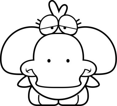 Çizgi film üzgün ördek yavrusu