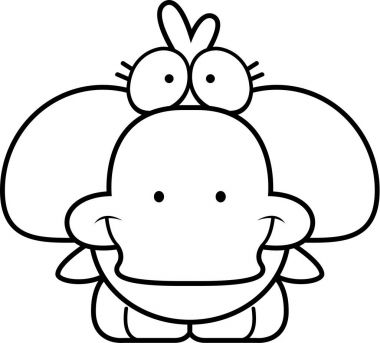 Gülümseyen karikatür ördek yavrusu