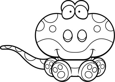 Çizgi film Gecko oturma