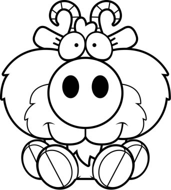 Çizgi film keçi oturma