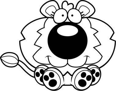 Çizgi film aslan yavrusu oturma