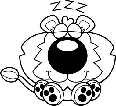 Çizgi film aslan yavrusu uyuklayan