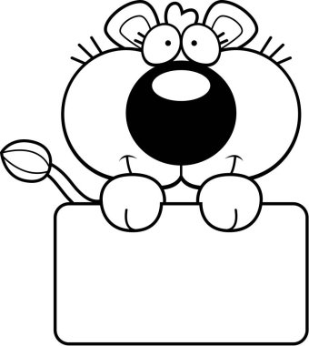 Çizgi film dişi aslan yavrusu işareti