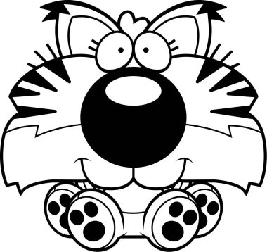 Çizgi film Lynx oturma