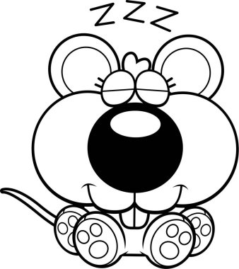 Çizgi film bebek fare uyuklayan