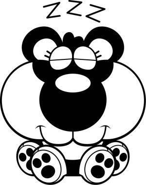 Çizgi film Panda yavrusu uyuklayan