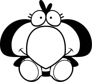 Karikatür penguen oturma