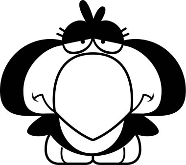 Çizgi film üzgün penguen