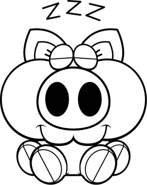 Çizgi film domuz uyuklayan