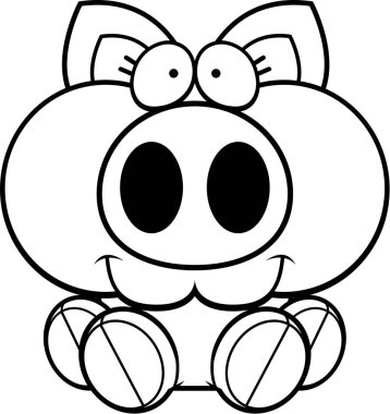 Çizgi film domuz oturma